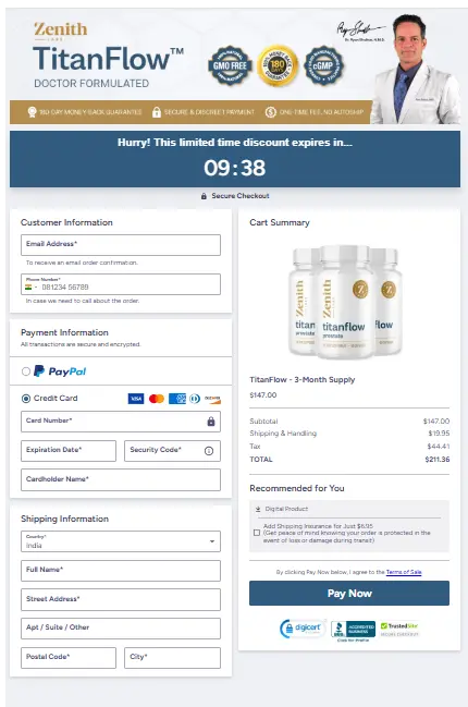 Titanflow order page